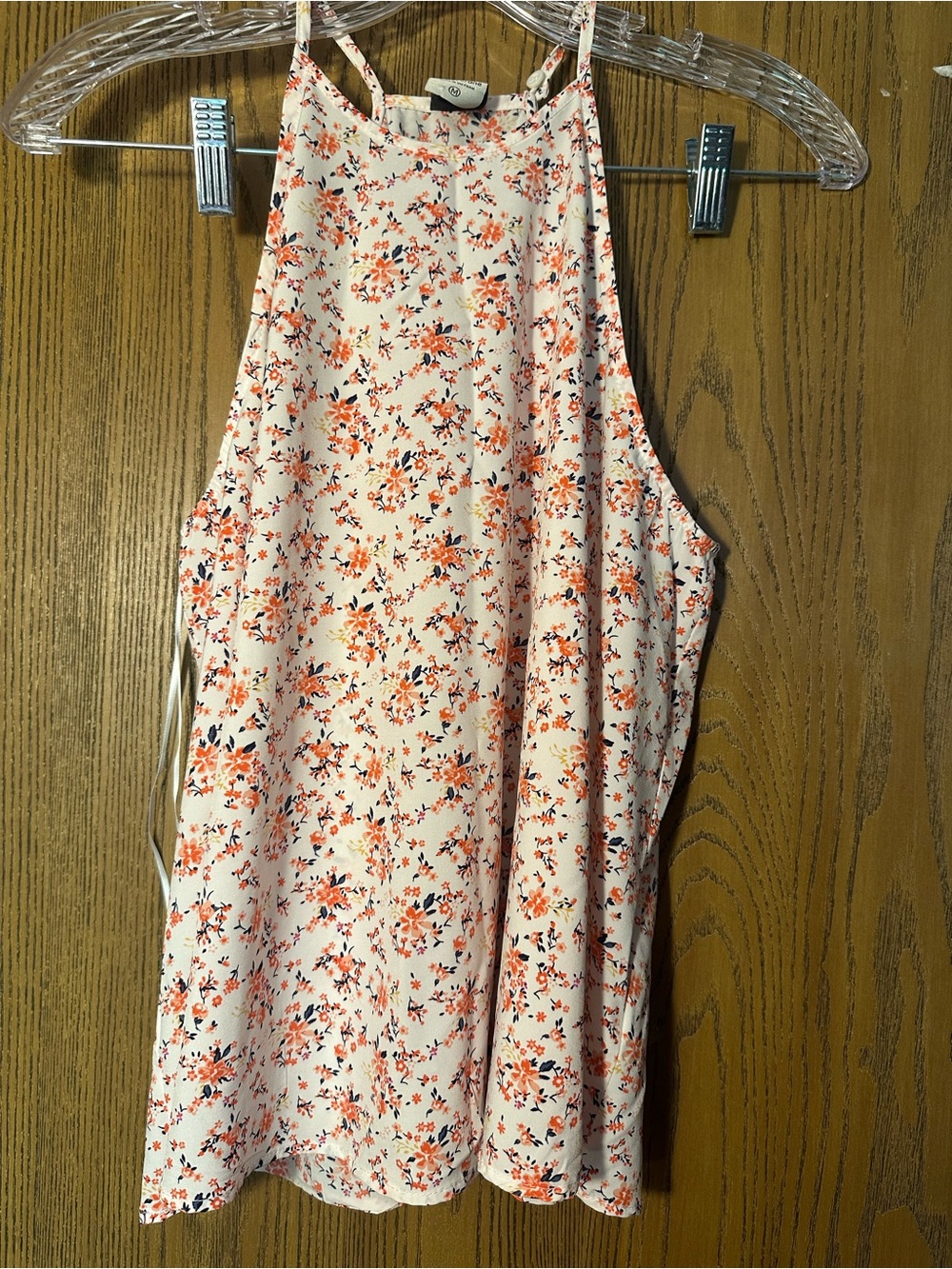 Paper Crane Cream Floral High-Neck Tank Top